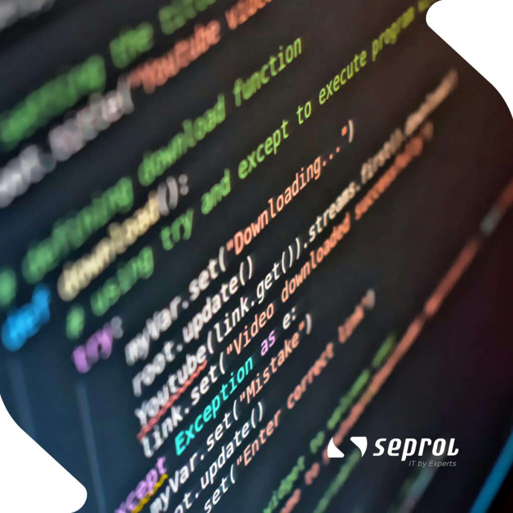 Tela de computador exibindo código em Python com tratamento de erros (try/except)
