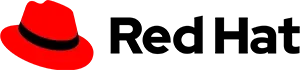 Logotipo da Red Hat, representando inovação e soluções em software de código aberto.